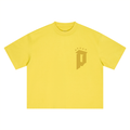 Brazil First Love tee, yellow, ghost mannequin showing five-star P chest graphic, front product shot