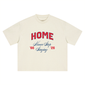 Home tee, cream, ghost product shot showing HOME Never Stop Singing 66 26 front print, front product shot