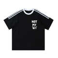 Not My tee, black, regular fit, chest print with crown, product shot