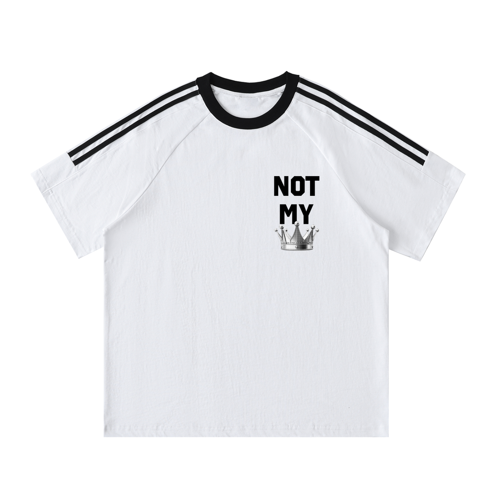 Not My tee, white, regular fit, chest print with crown, product shot