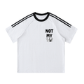 Not My tee, white, regular fit, chest print with crown, product shot