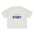 The Greatest Story tee, oat gray, ghost product shot showing Greatest Story Albiceleste number 10 front print, front product shot